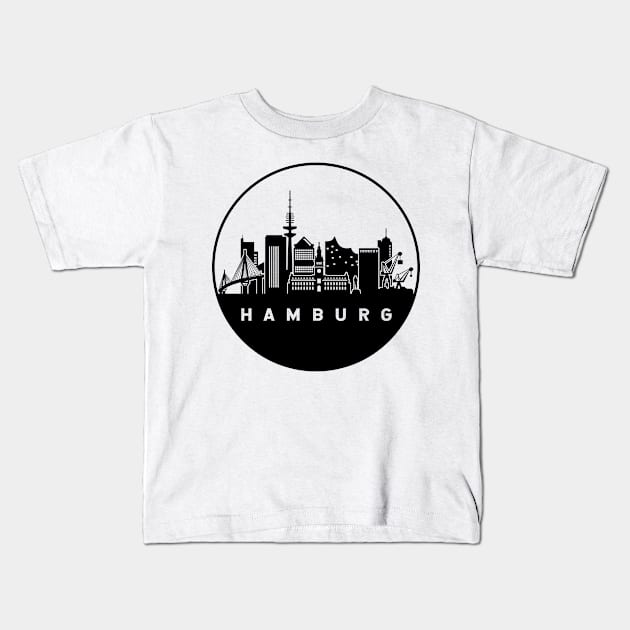 Hamburg Germany Skyline Kids T-Shirt by ThyShirtProject - Affiliate